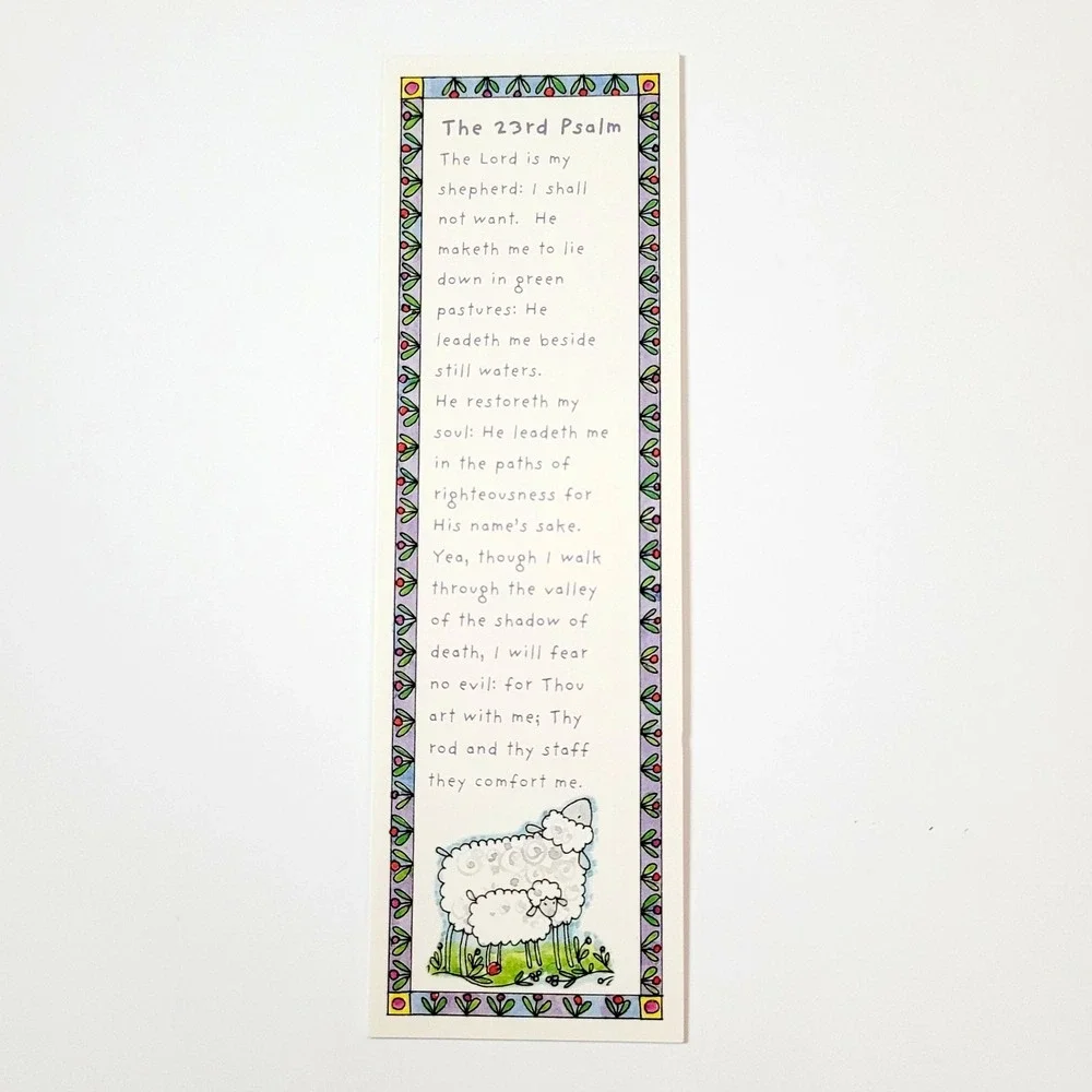 Vintage 90s Psalm 23 Bookmark cottagecore Jone Hallmark- 1990s Thomas Nelson 535